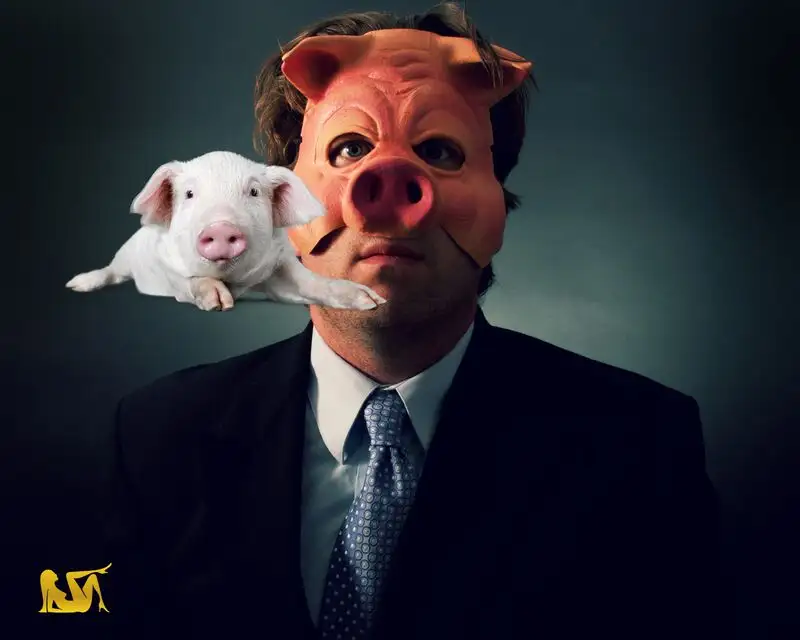 Bizarr Eine Kurzgeschichte Teil 1 Coverbild - Mann Mit Schweinsmaske